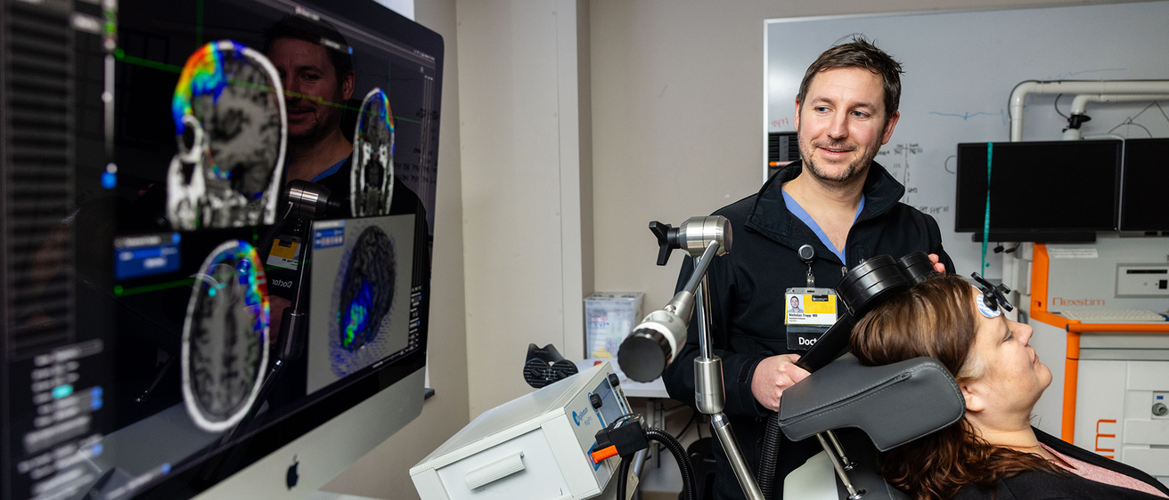Nicholas Trapp with simulated patient