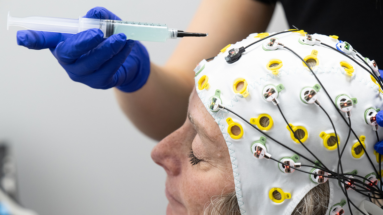 Bailee Kamerzell with brain stimulation